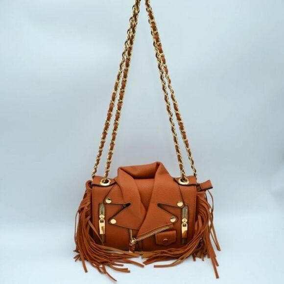 Motorcycle Jacket Fringe Crossbody Handbag - Picture 3 of 6